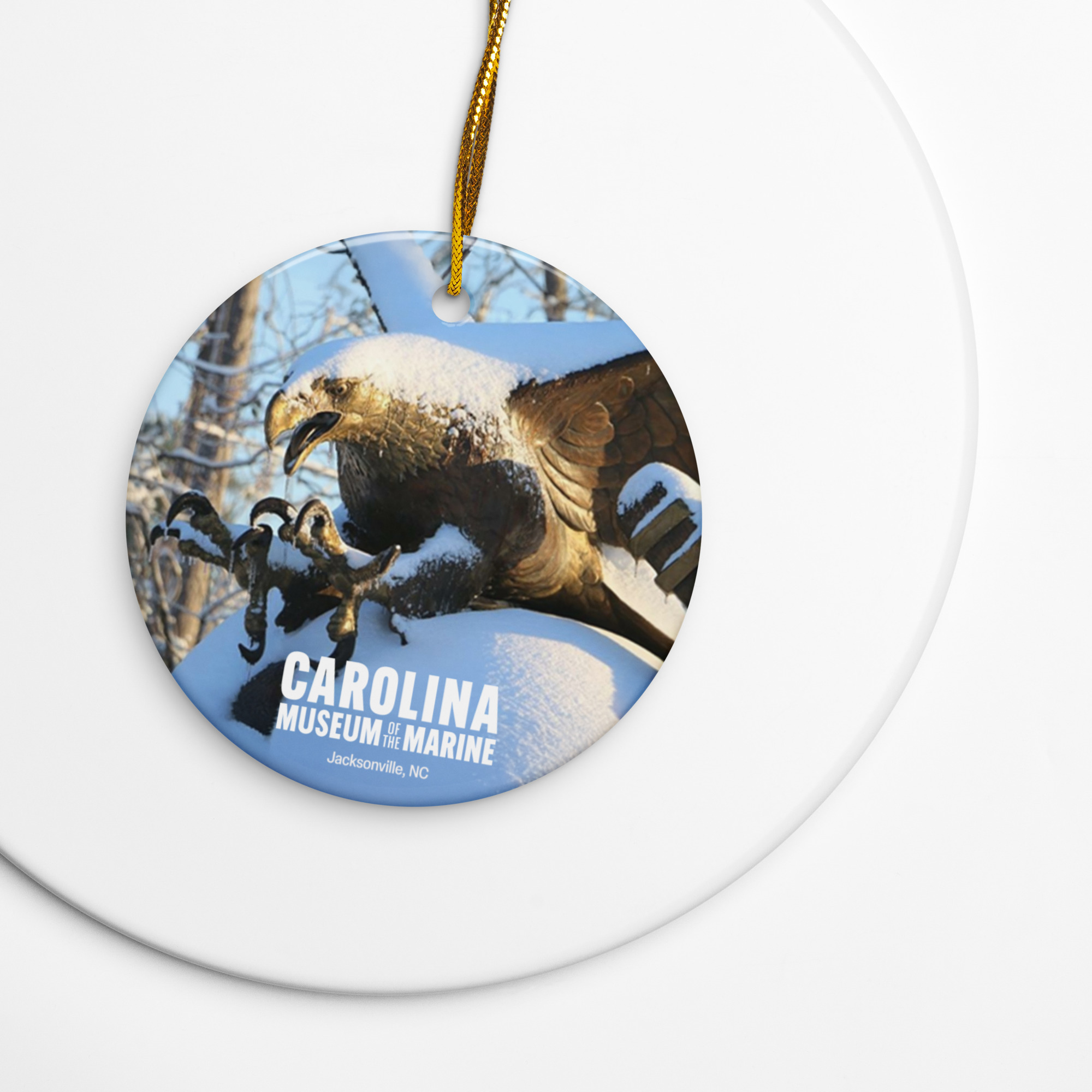 CMOTM Eagle Sculpture Winter Ceramic Ornament